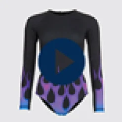 Hot Vilebrequin Women Rashguard Long-Sleeves One-Piece Swimsuit Hot Rod 360° - X Sylvie Fleury Black/Black