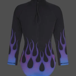 Hot Vilebrequin Women Rashguard Long-Sleeves One-Piece Swimsuit Hot Rod 360° - X Sylvie Fleury Black/Black
