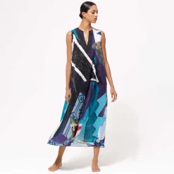 Store Vilebrequin Women Sleeveless Maxi Dress Envoutement - X Deux Femmes Noires Purple Blue/Blue