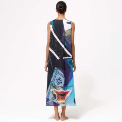 Store Vilebrequin Women Sleeveless Maxi Dress Envoutement - X Deux Femmes Noires Purple Blue/Blue