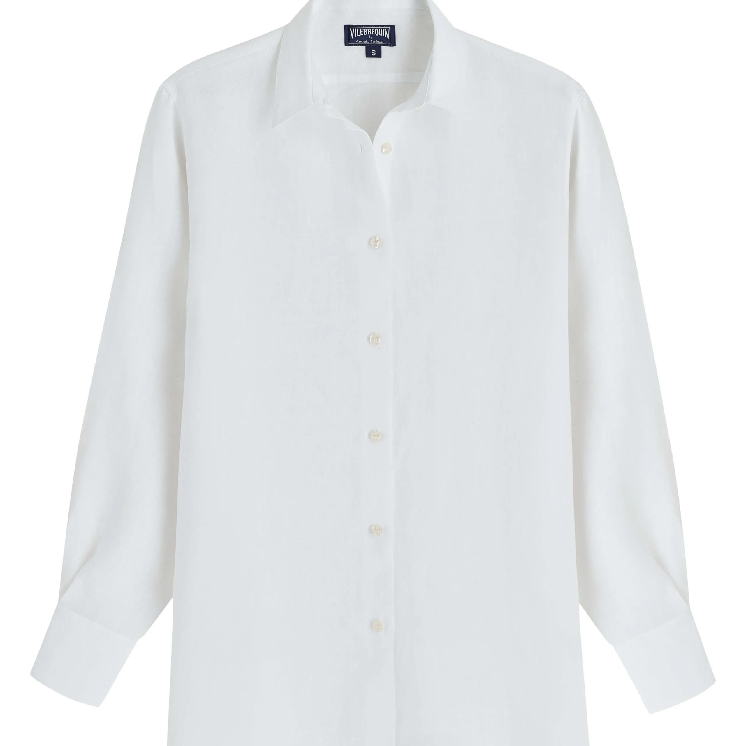 Outlet Vilebrequin Women Solid Linen Shirt- X Angelo Tarlazzi White/White