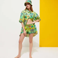 Hot Vilebrequin Women Swim Short Jungle Rousseau Ginger/Green