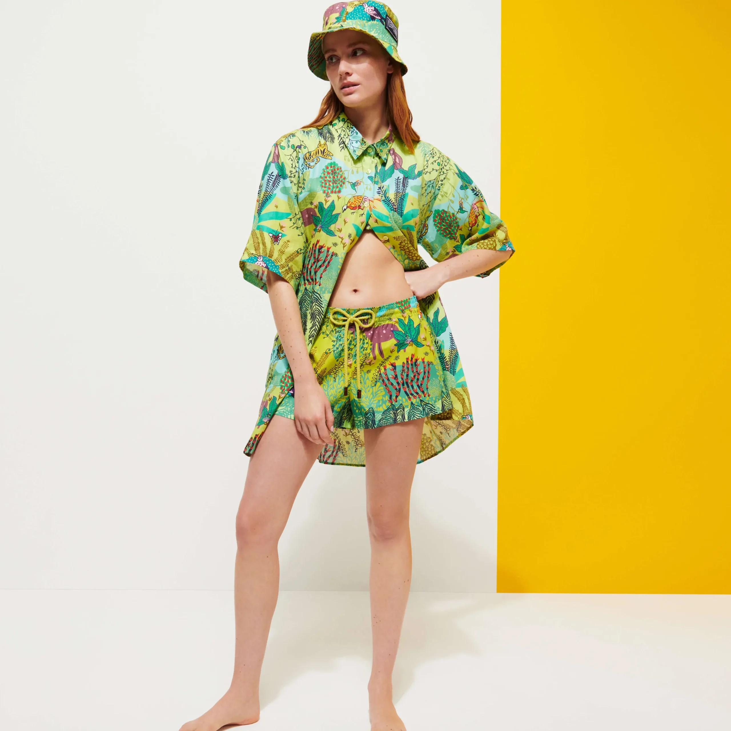 Hot Vilebrequin Women Swim Short Jungle Rousseau Ginger/Green
