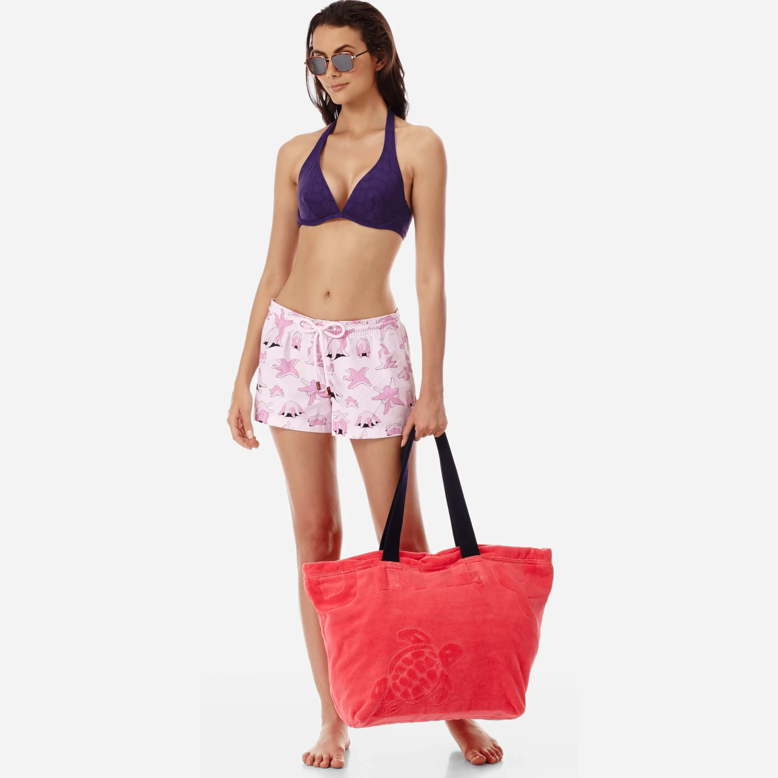 Fashion Vilebrequin Women Swim Short Kama Sand Pale Pink/Pink