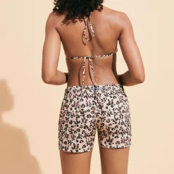 Outlet Vilebrequin Women Swim Trunksturtles Leopard Straw/Yellow