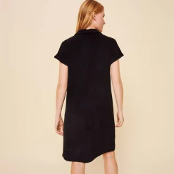 Cheap Vilebrequin Women Terry Polo Dress Solid Black/Black