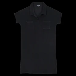 Cheap Vilebrequin Women Terry Polo Dress Solid Black/Black