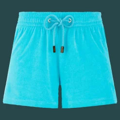 Cheap Vilebrequin Women Terry Shorty Solid Azure/Blue