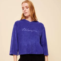 Online Vilebrequin Women Terry Sweatshirt Solid Purple Blue/Blue