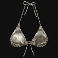 Hot Vilebrequin Women Triangle Bikini Top Pocket Checks Bronze/Green