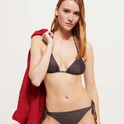 Store Vilebrequin Women Triangle Bikini Top Changeant Shiny Burgundy/Red