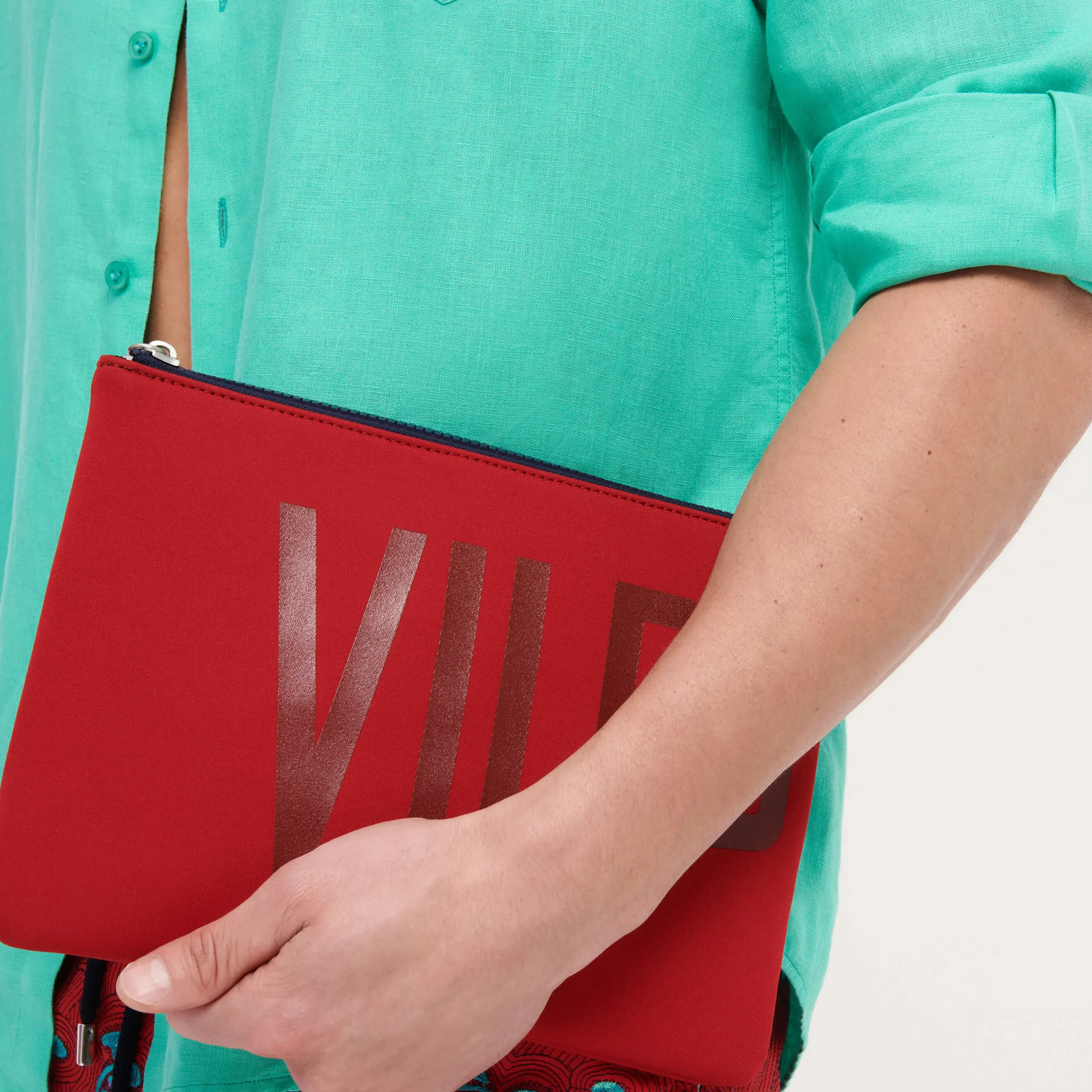 Best Sale Vilebrequin Zipped Beach Pouch Solid Peppers/Red