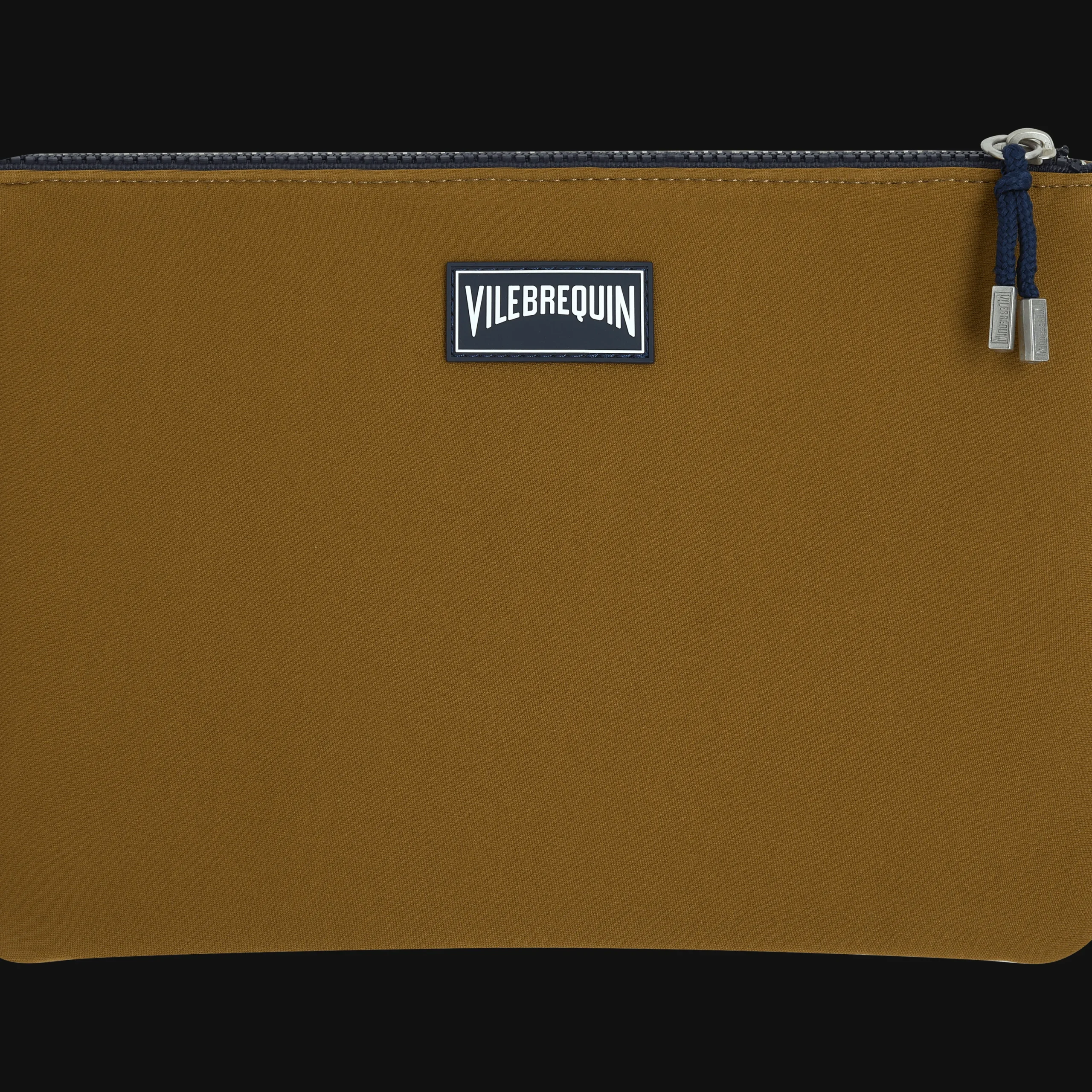 Outlet Vilebrequin Zipped Turtle Beach Pouch Bark/Beige